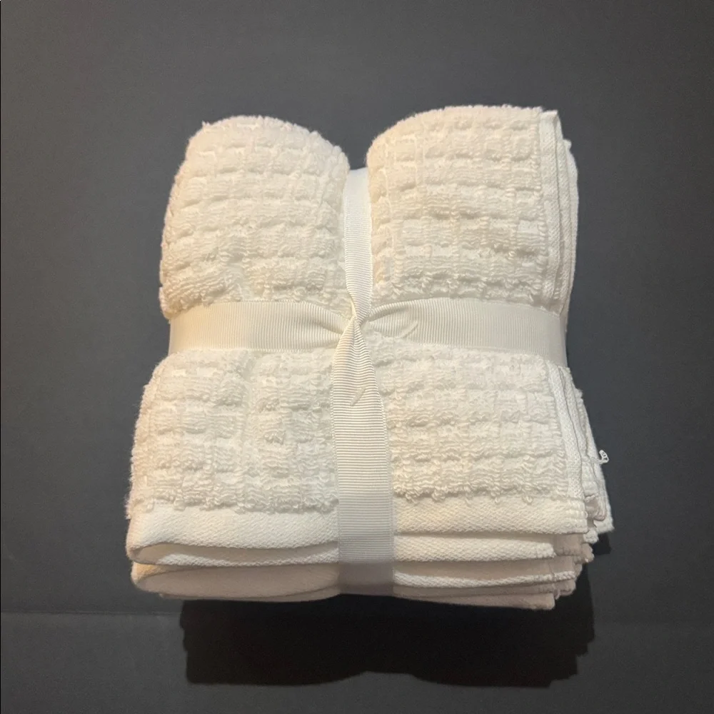 10pc ECOEXISTENCE Oversized Quick Dry 100% Cotton Bath Towel Set - White